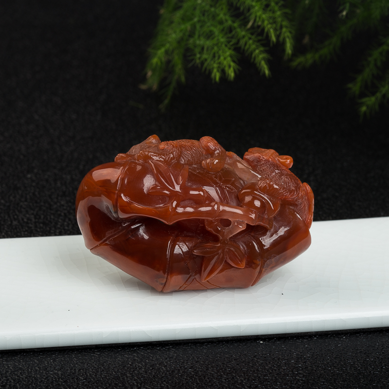 川料天然南红节节高升吊坠-红掌柜