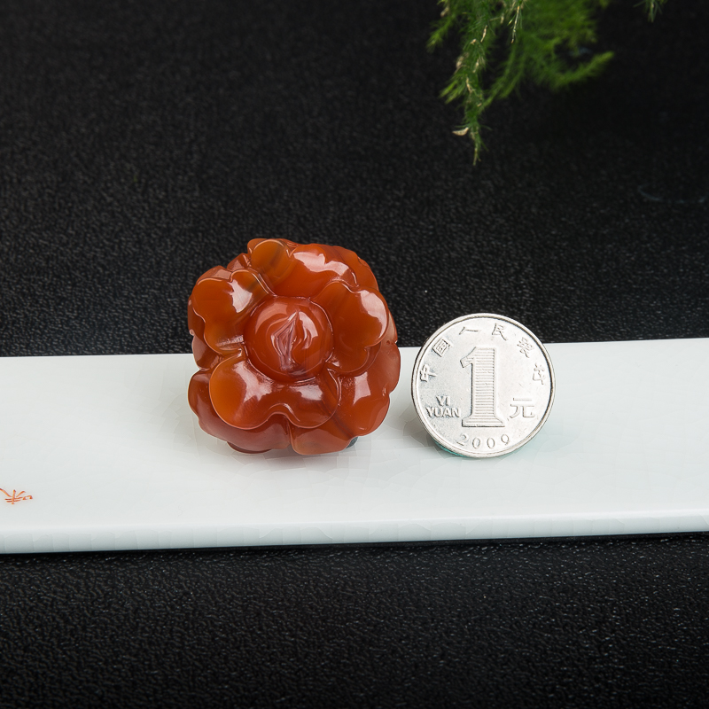 天然四川樱桃红南红花吊坠-红掌柜