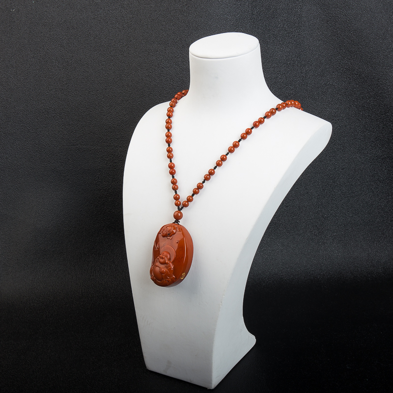 云南南红花开见佛吊坠-红掌柜