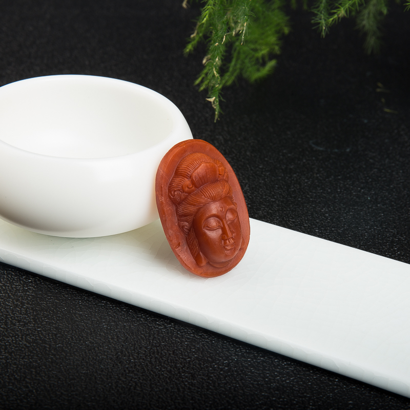 柿子红南红观音吊坠-红掌柜