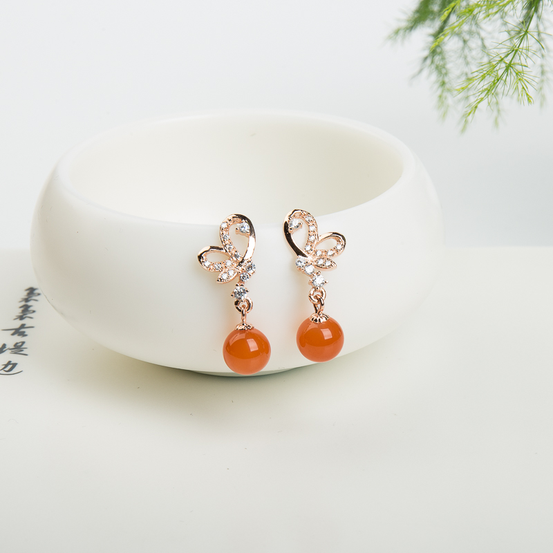 银镶天然南红套装-红掌柜