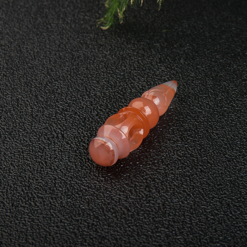 天然冰飘料南红降魔杵吊坠-红掌柜