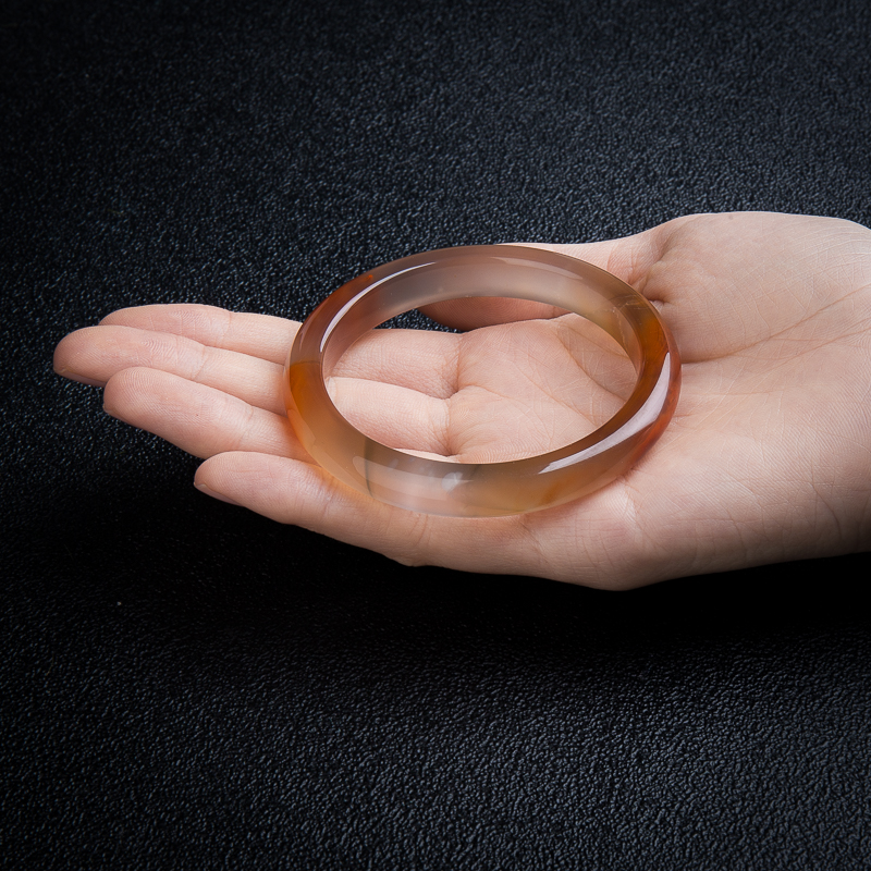 天然南红平安镯-红掌柜