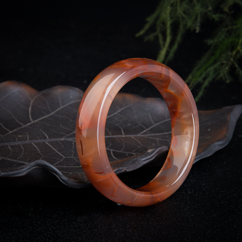 冰飘料南红平安镯-红掌柜