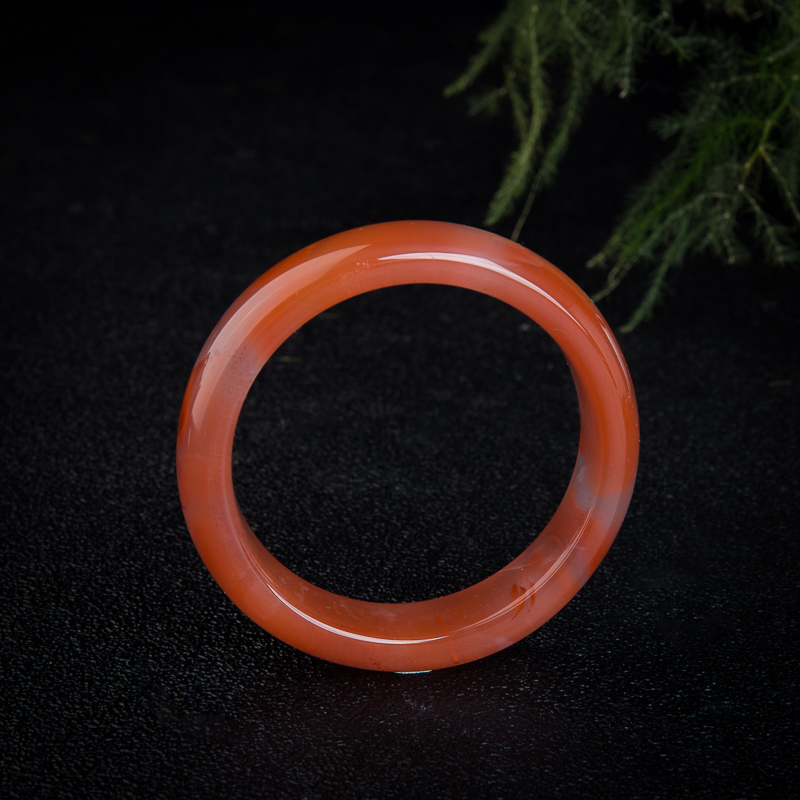 53mm冰飘料南红平安镯-红掌柜