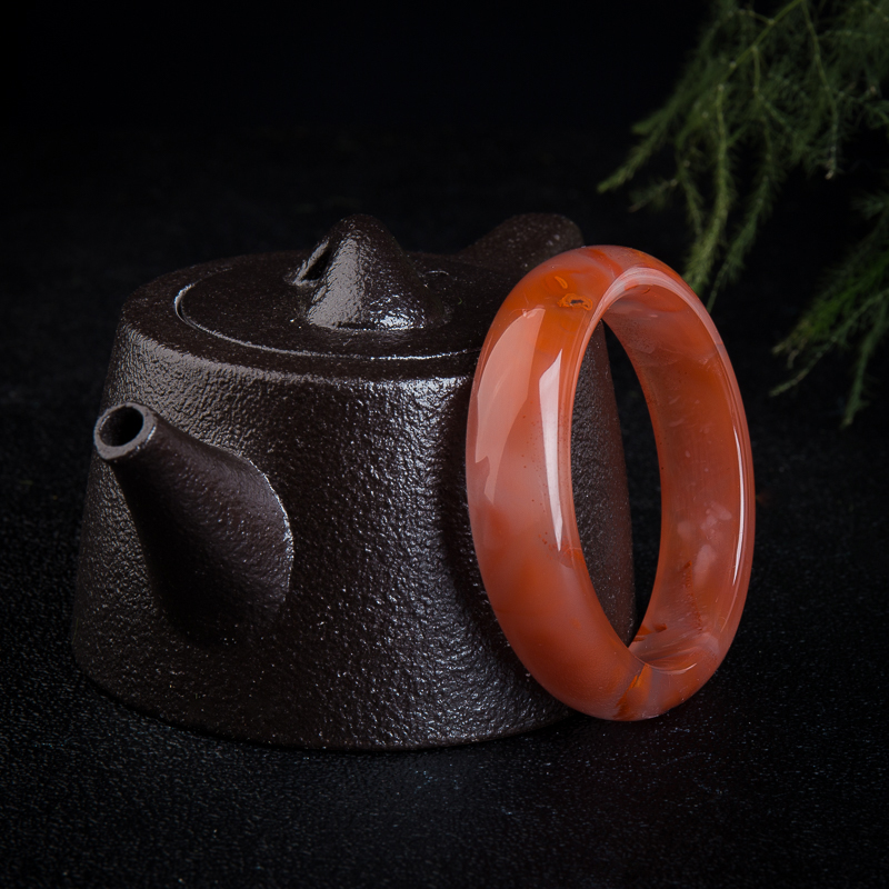 冰飘料南红手镯-红掌柜