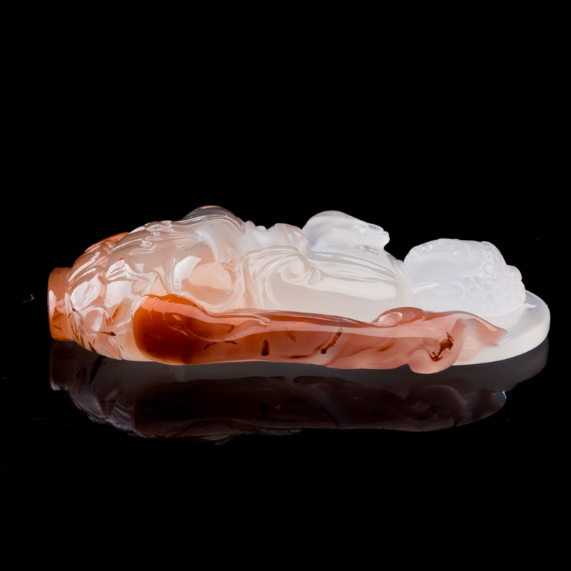 四川冻料俏色南红阿弥陀佛吊坠-红掌柜