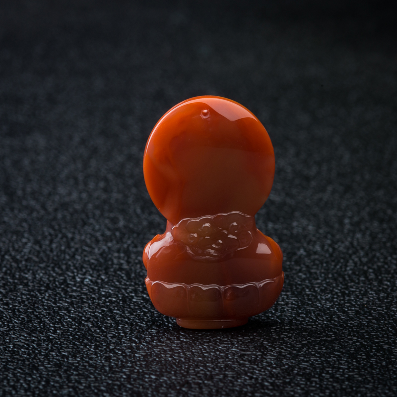 天然四川柿子红南红吊坠-红掌柜