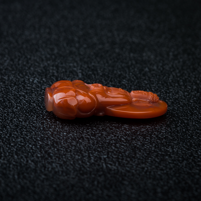 天然四川南红大日如来吊坠-红掌柜