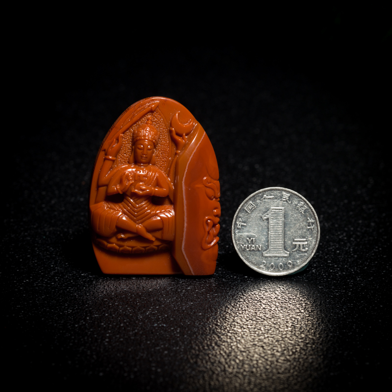 柿子红南红吊坠-红掌柜