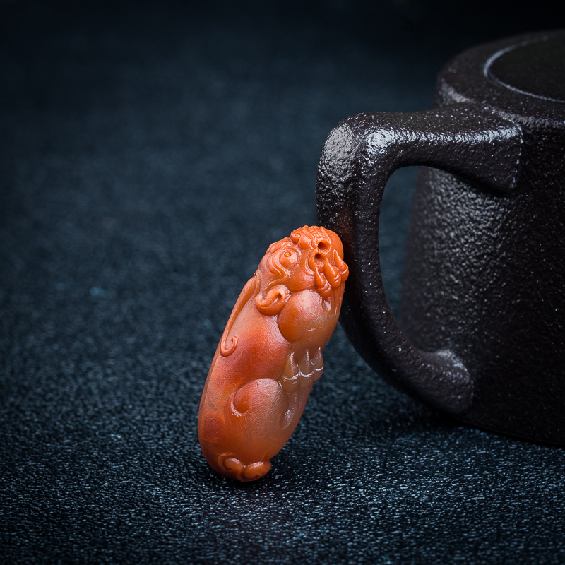 保山冰飘料南红貔貅吊坠-红掌柜