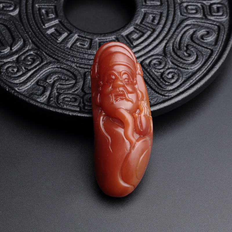 柿子红南红吊坠-红掌柜