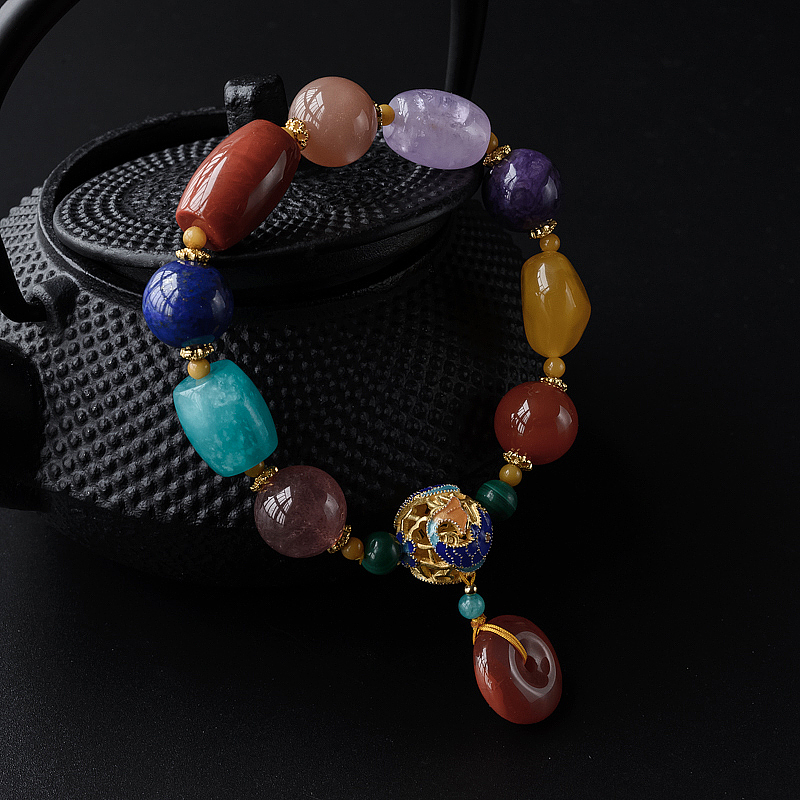 带平安扣挂坠手串-红掌柜