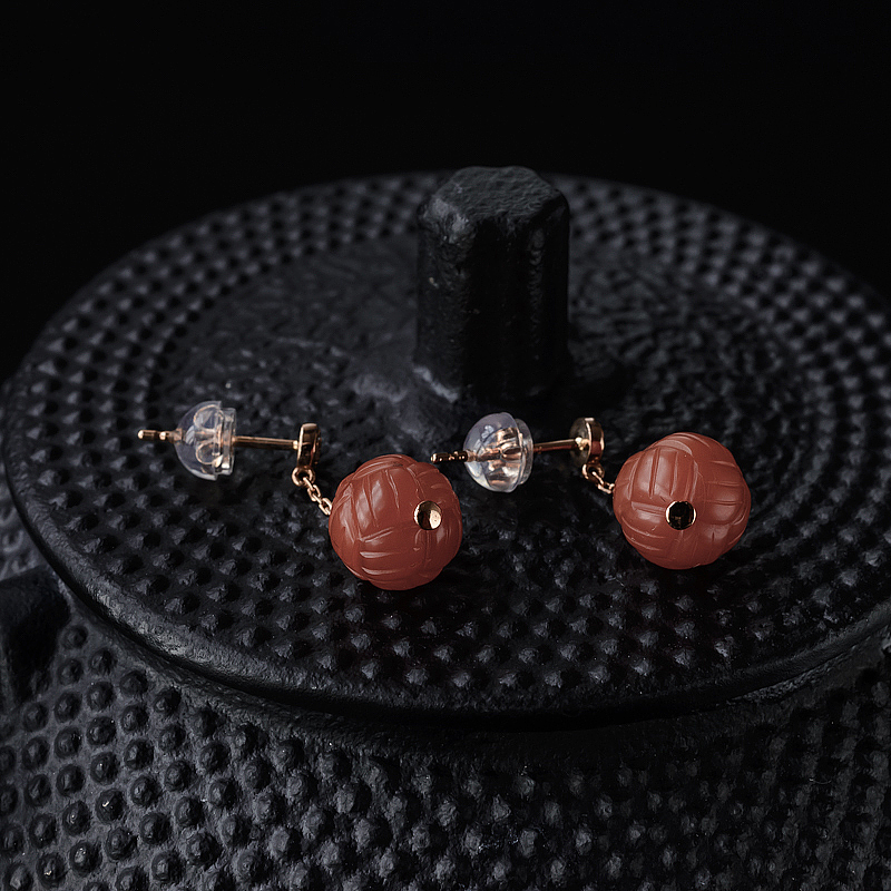 保山绣球南红耳坠 - 红掌柜