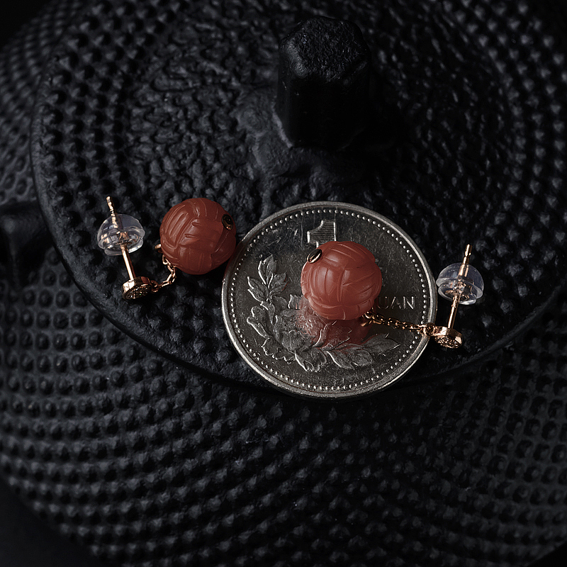 南红耳坠 - 红掌柜