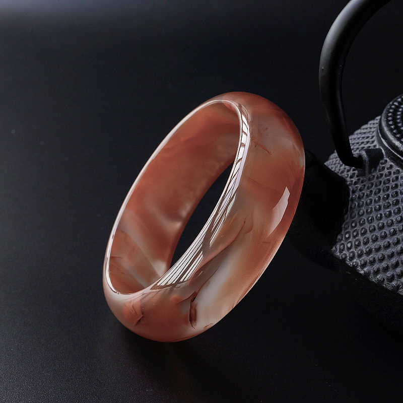 川料天然冰飘南红手镯 - 红掌柜