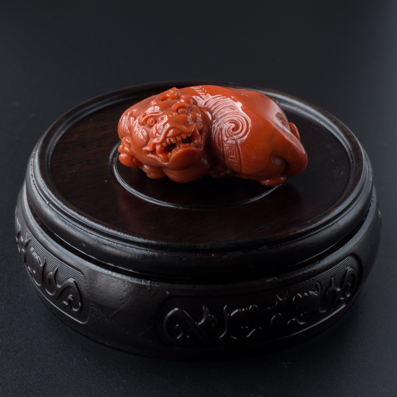川料天然南红貔貅吊坠-红掌柜