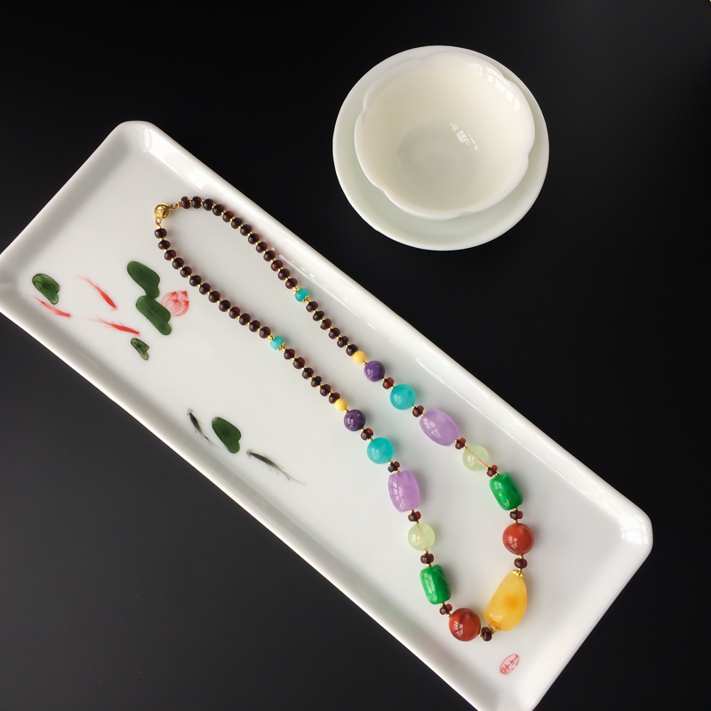 南红随形多宝塔链-红掌柜