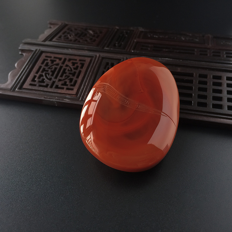 川料天然南红黄财神吊坠-红掌柜