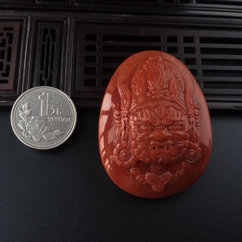 柿子红南红吊坠-红掌柜