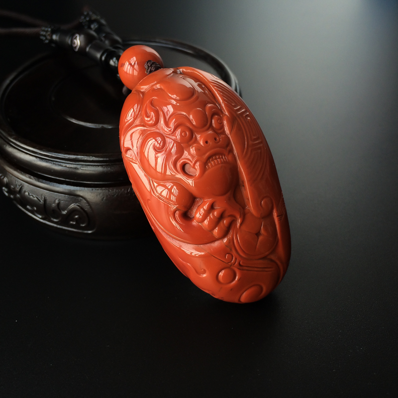 柿子红南红仿古貔貅-红掌柜