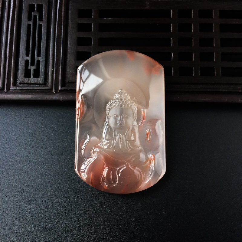 冰飘南红宝宝佛吊坠-红掌柜