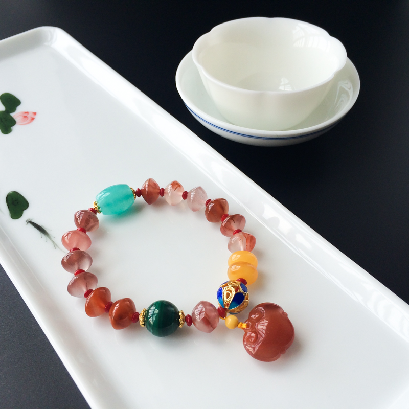 川料南红多宝手串-红掌柜