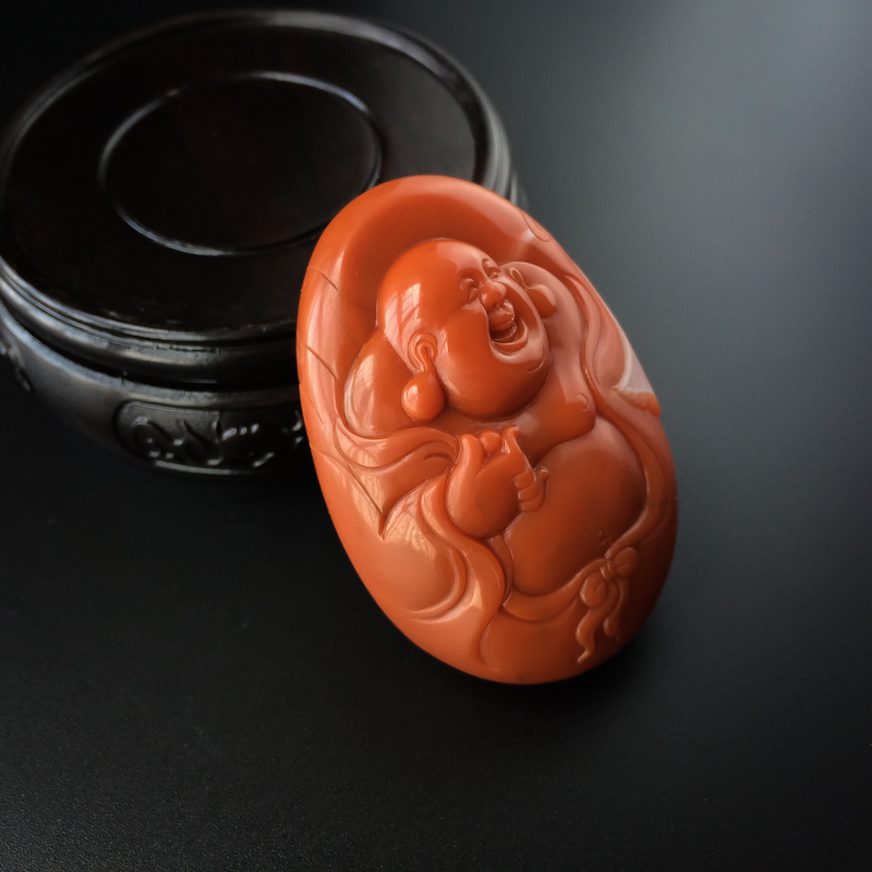 南红弥勒佛吊坠-红掌柜