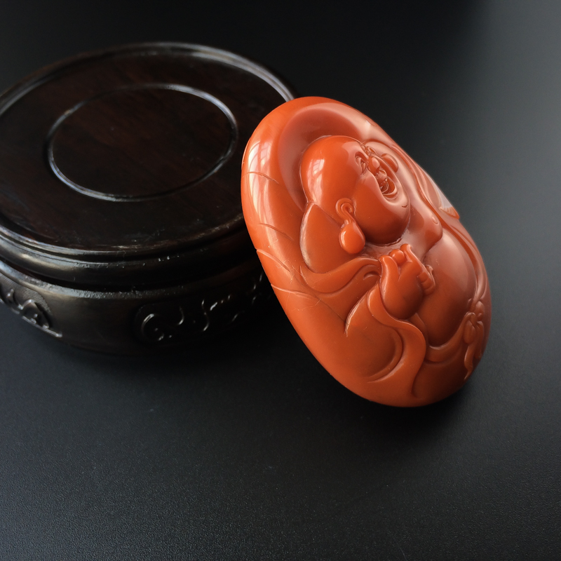 柿子红南红吊坠-红掌柜