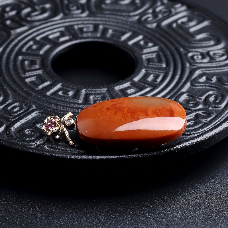 柿子红南红吊坠-红掌柜