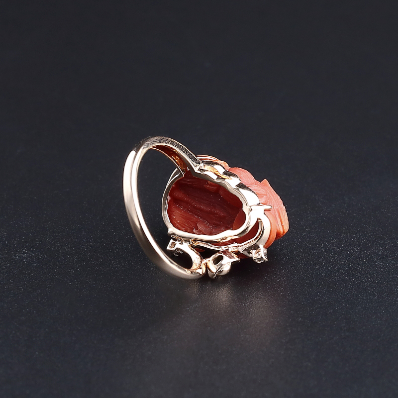 18K镶宝山料柿子红南红戒指-红掌柜