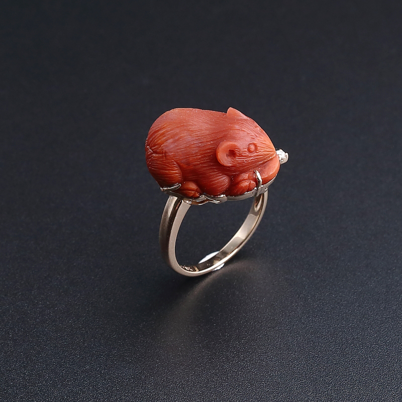 柿子红南红鼠戒指-红掌柜