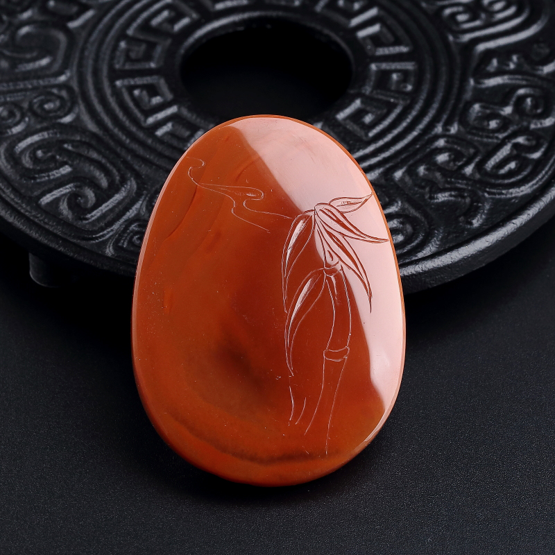 川料柿子红南红渡母吊坠-红掌柜