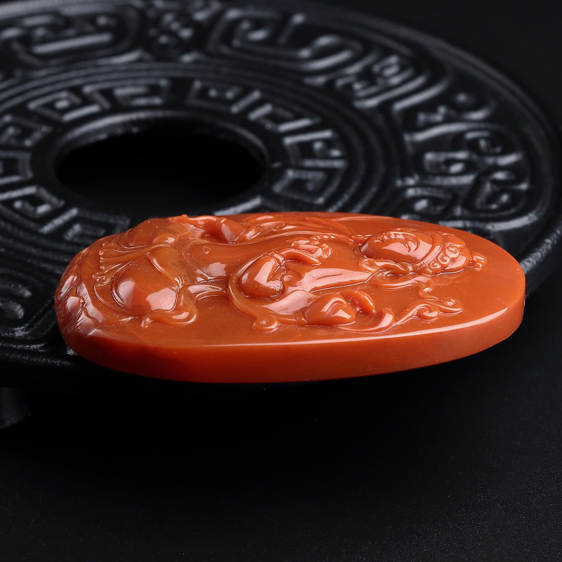 柿子红南红渡母吊坠-红掌柜