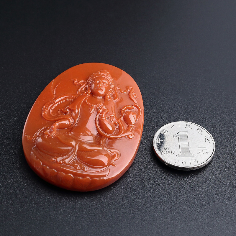 柿子红南红吊坠-红掌柜