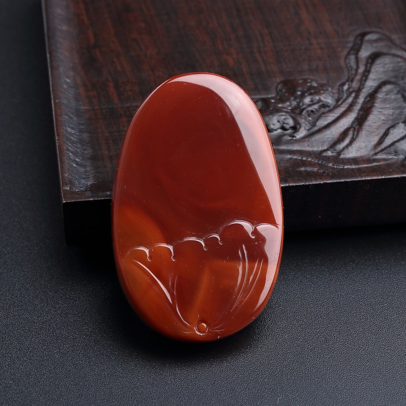 柿子红南红吊坠-红掌柜