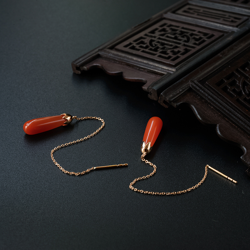 南红耳坠-红掌柜