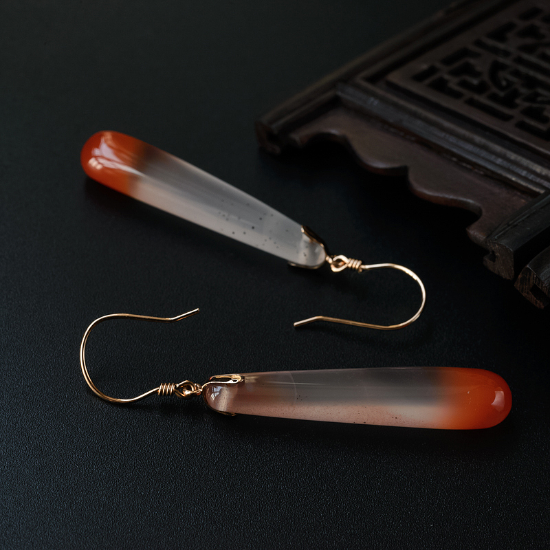 冰飘南红耳坠-红掌柜