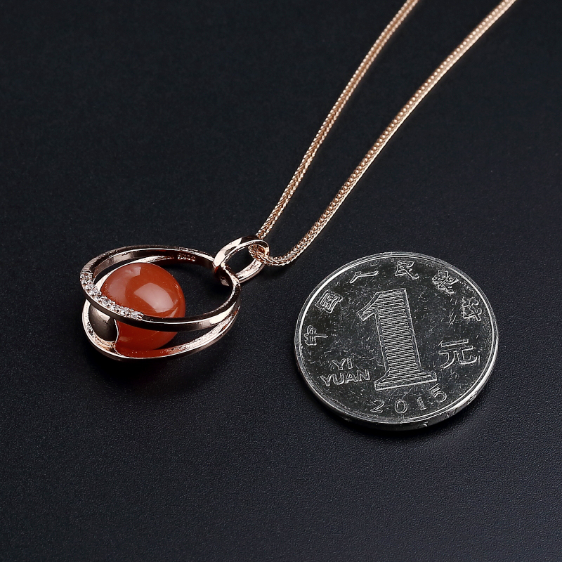 樱桃红南红吊坠项链-红掌柜