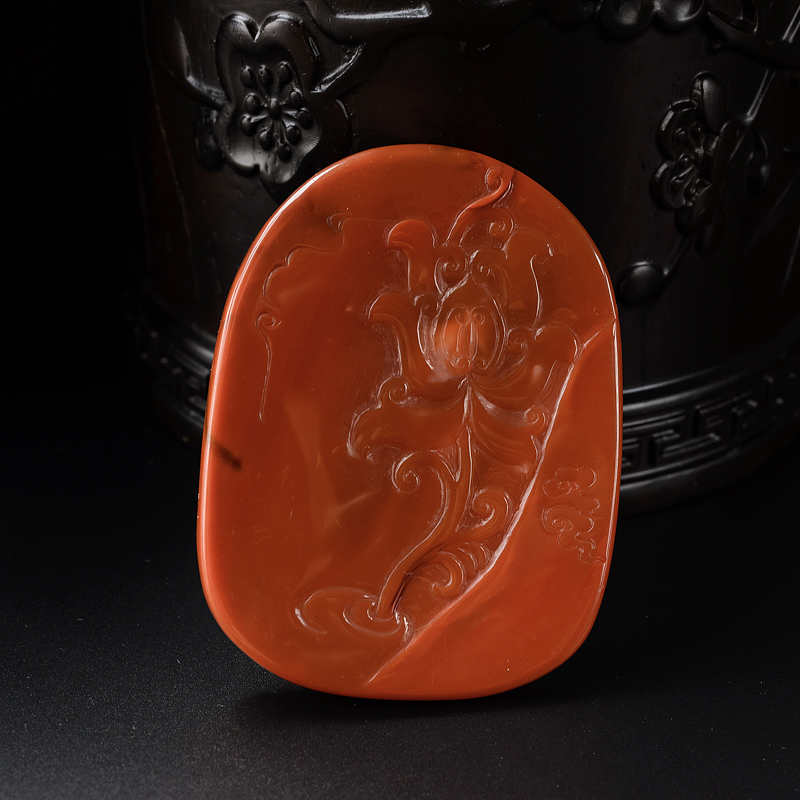 川料天然南红大黑天吊坠-红掌柜