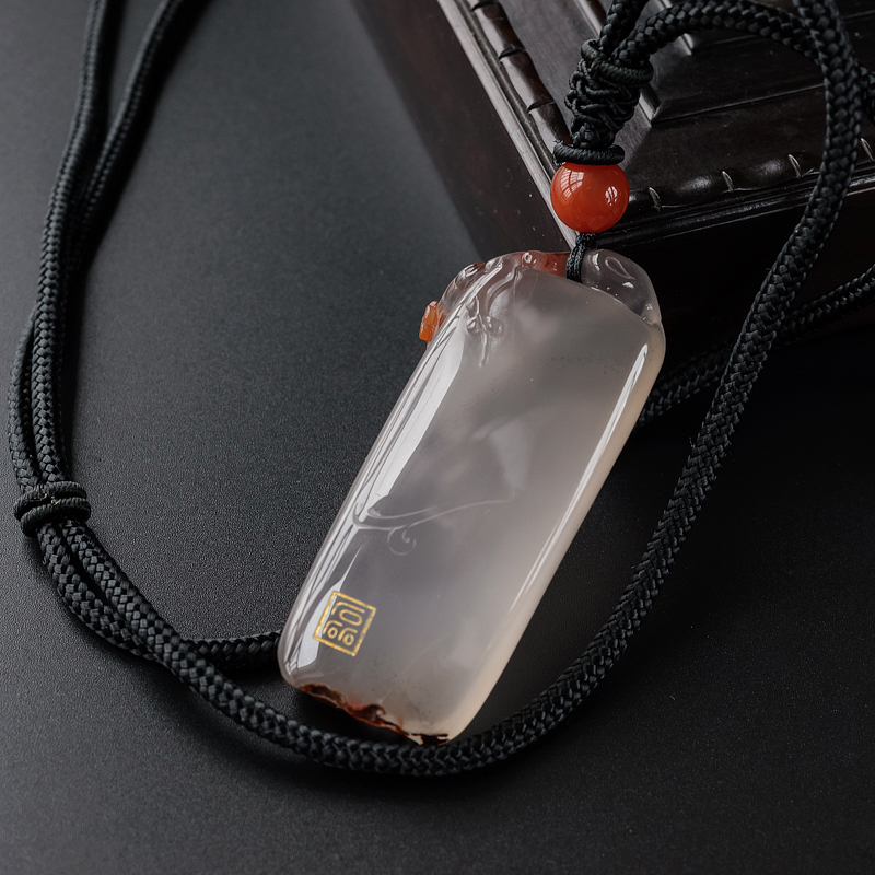 冰飘南红喜上眉梢吊坠-红掌柜