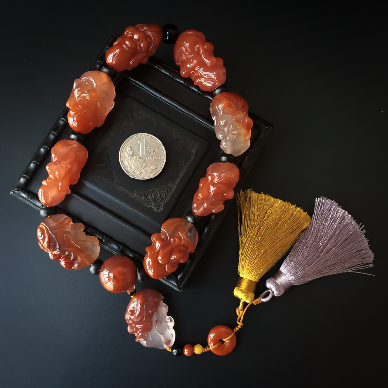 冰飘南红十八罗汉手持 - 红掌柜