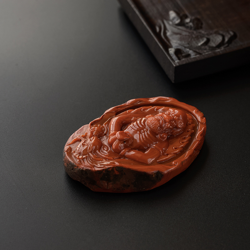 柿子红南红降龙罗汉-红掌柜