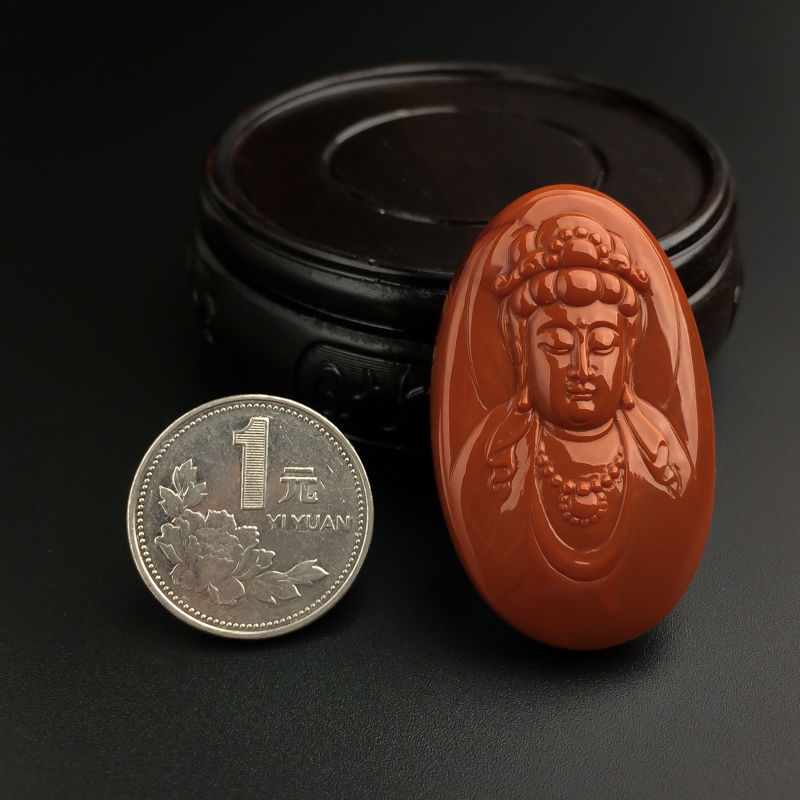 柿子红南红吊坠-红掌柜