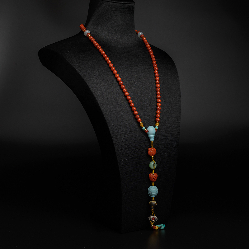 6mm川料天然南红项链-红掌柜