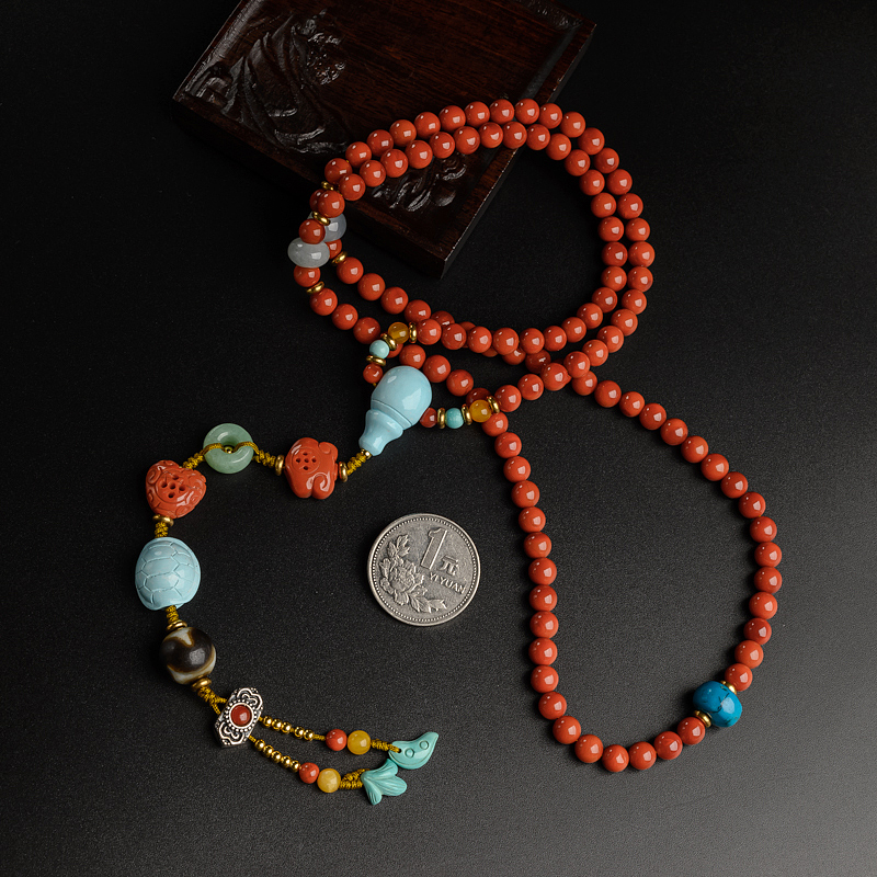 柿子红南红项链-红掌柜