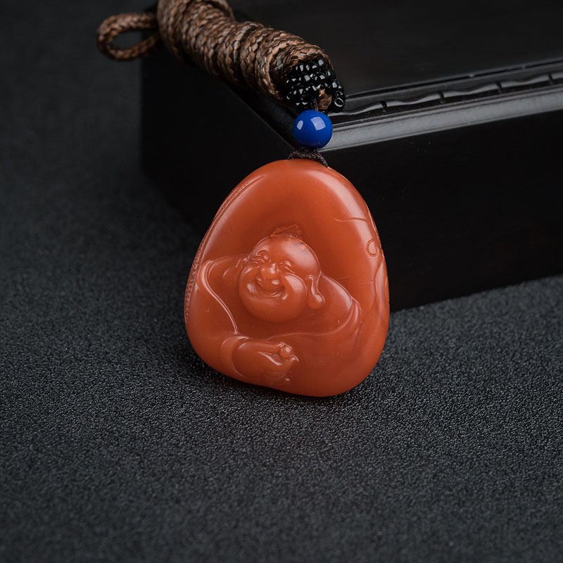 柿子红南红弥勒佛-红掌柜