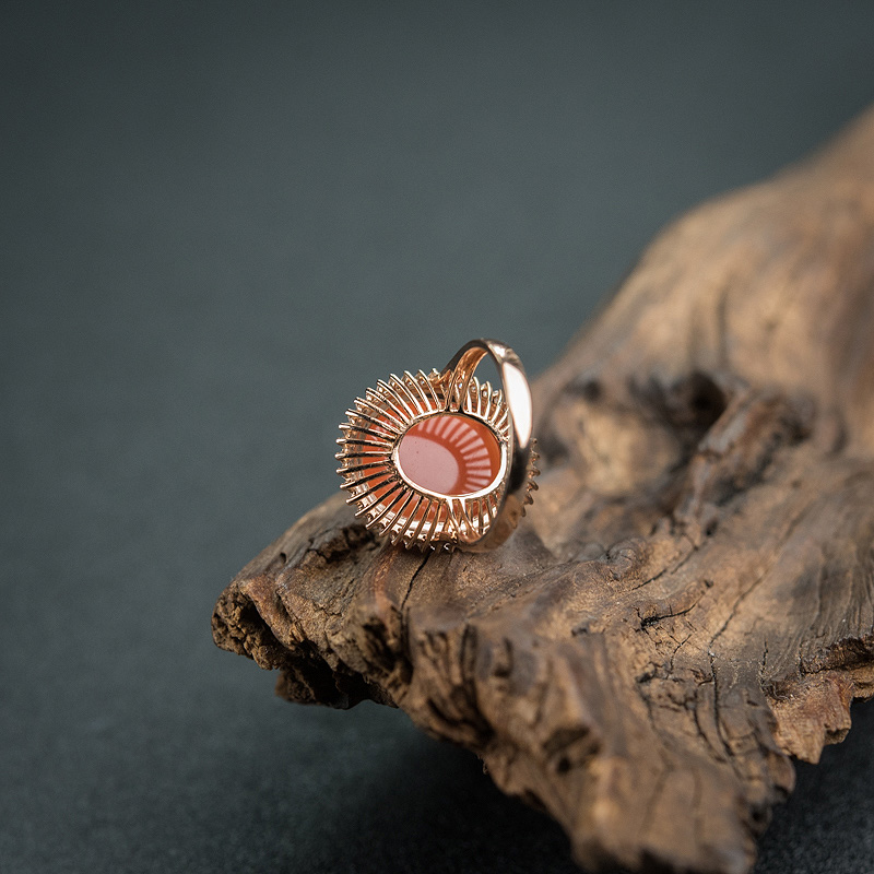 柿子红南红戒指-红掌柜