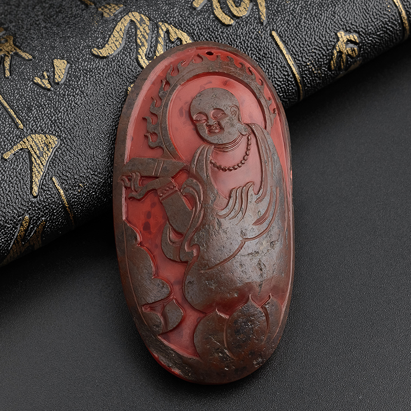 川料南红包浆皮玄藏吊坠-红掌柜珠宝