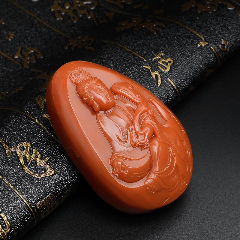 满肉南红观音吊坠 - 红掌柜珠宝